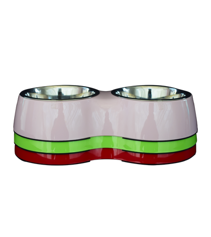 Basil Stainless Steel Double Diner Set For Dogs And Cats