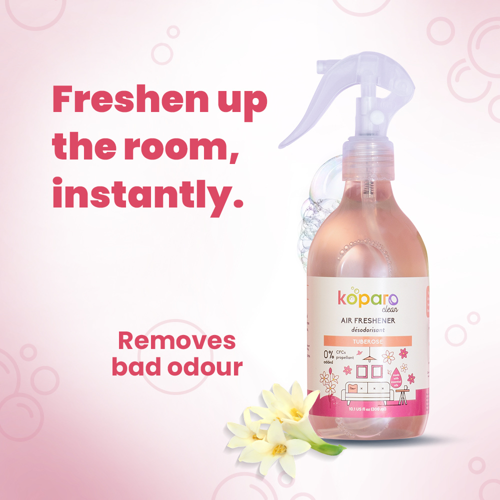 Koparo Clean Natural Air Freshener Tuberose/Rajnigandha Fragrance (Pet Safe)