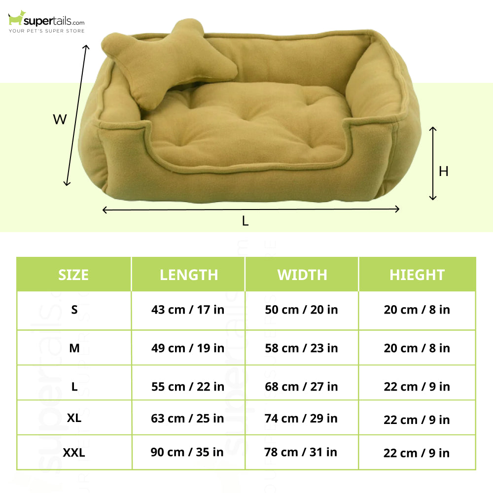 Fluffy's Luxurious Reversible Bed for Dogs and Cats (Beige)