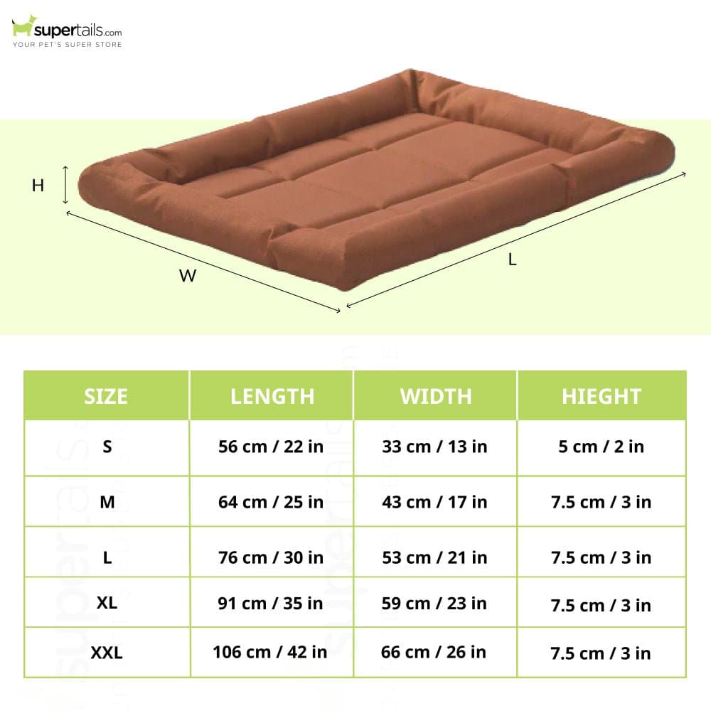 Fluffy's Kozi Pet Rectangular Shaped Bed for Dogs and Cats (Brown)