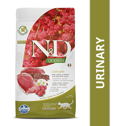 Farmina N&D Quinoa Duck Cranberry & Chamomile Grain Free Urinary Adult Cat Dry Food