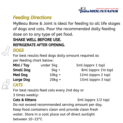 My Beau Vet Collection Bone & Joint Food Supplement with Meat & Garlic for Dogs & Cats(300ml)