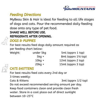 My Beau Vet Collection Skin & Hair Food Supplement for Dogs and Cats(300ml)