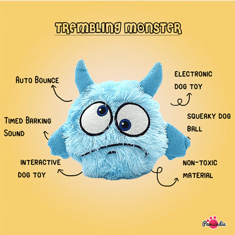 Pawsindia Trembling Monster Toy for Dogs (Blue)
