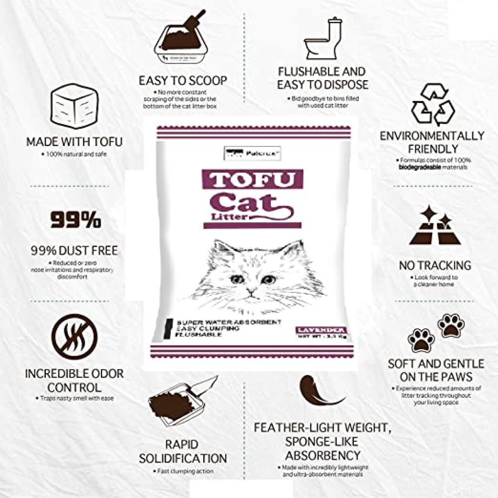 Petcrux Exclusive Organic Tofu Lavender Scented Cat Litter
