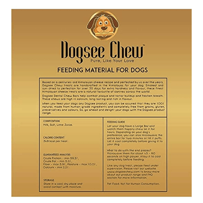 Dogsee Chew 100% Natural Yak Milk Bars Large Breed Dog Treats