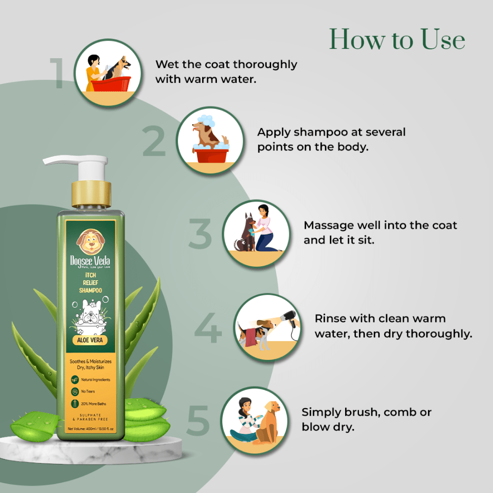 Dogsee Veda ITCH RELIEF Aloe Vera Shampoo for Dogs (200ml)