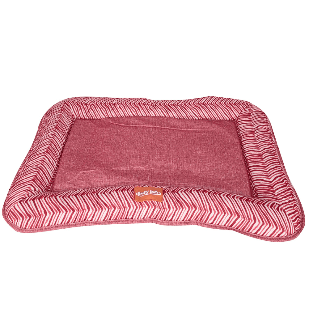 Emily Pets Square Shape Bed for Pets (Red)