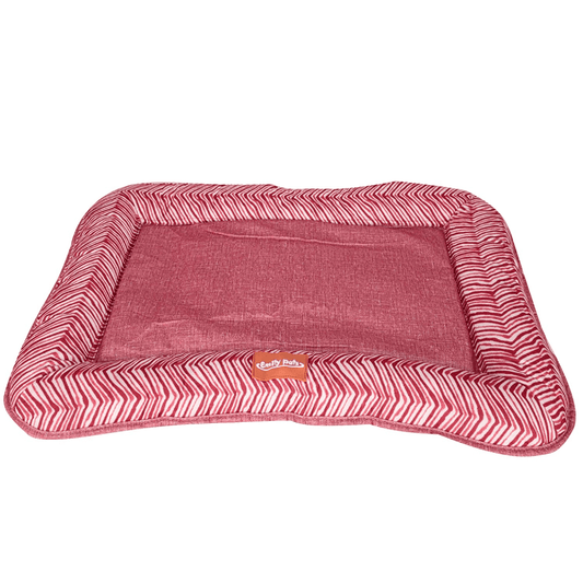 Emily Pets Square Shape Bed for Pets (Red)
