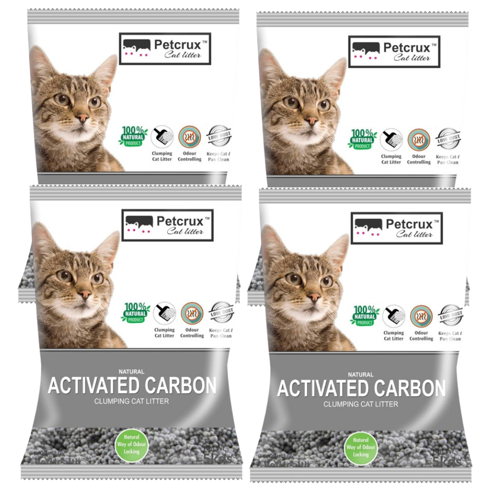 PetCrux Exclusive Scoopable Unscented Natural Activated Carbon Cat Litter