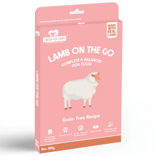 Fresh For Paws Lamb On The Go Wet Food and Waggy Zone Mangifera with Chicken Chunks & Green Apple Ice Cream for Dogs Combo