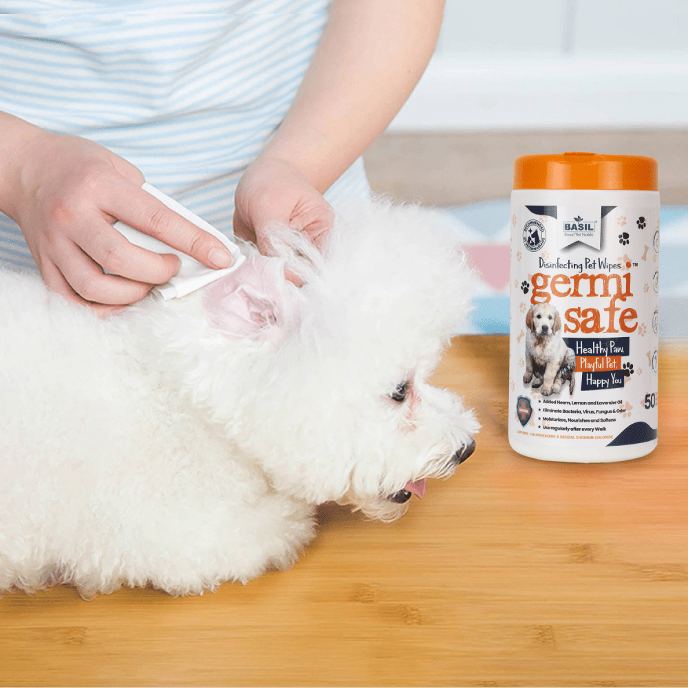 Basil Germi Safe Wet Wipes for Dogs and Cats