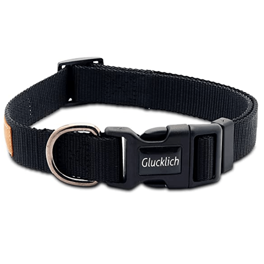 Glucklich Pet Essentials Classic Nylon Collar for Dogs (Black)