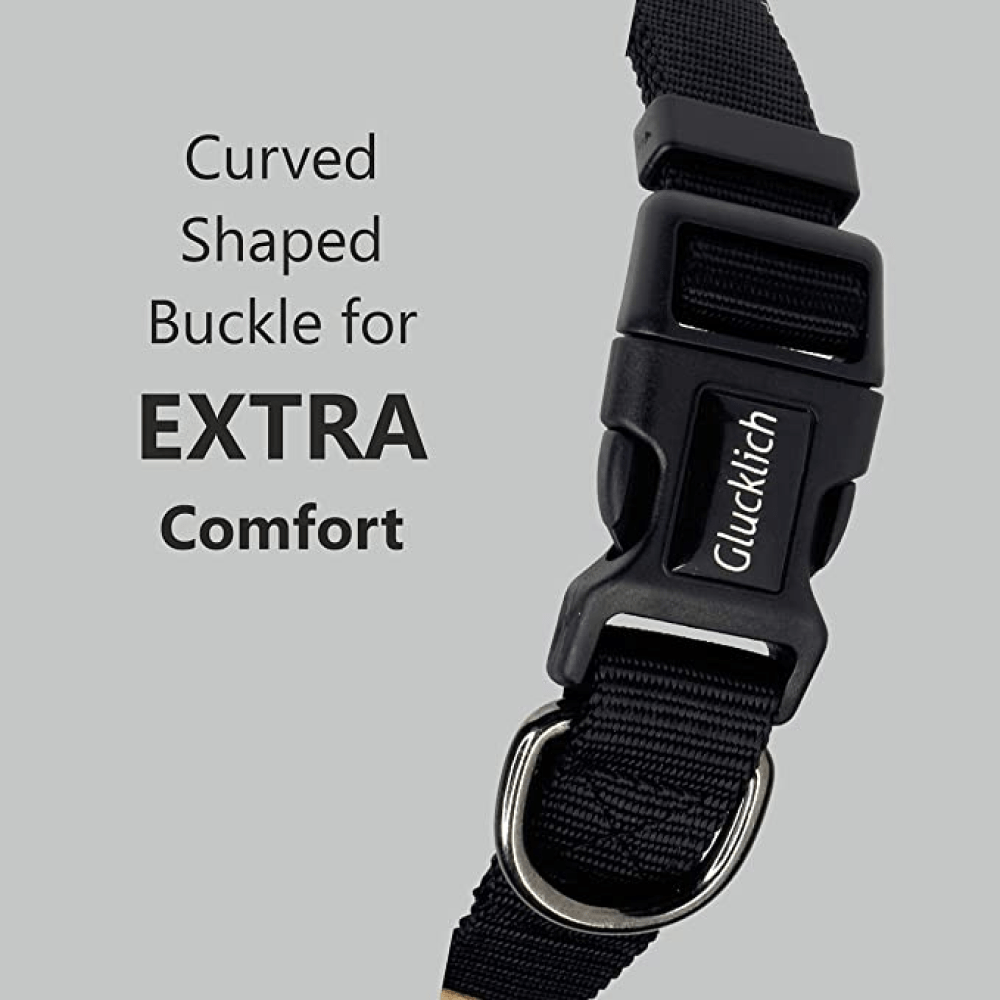Glucklich Pet Essentials Classic Nylon Collar for Dogs (Black)