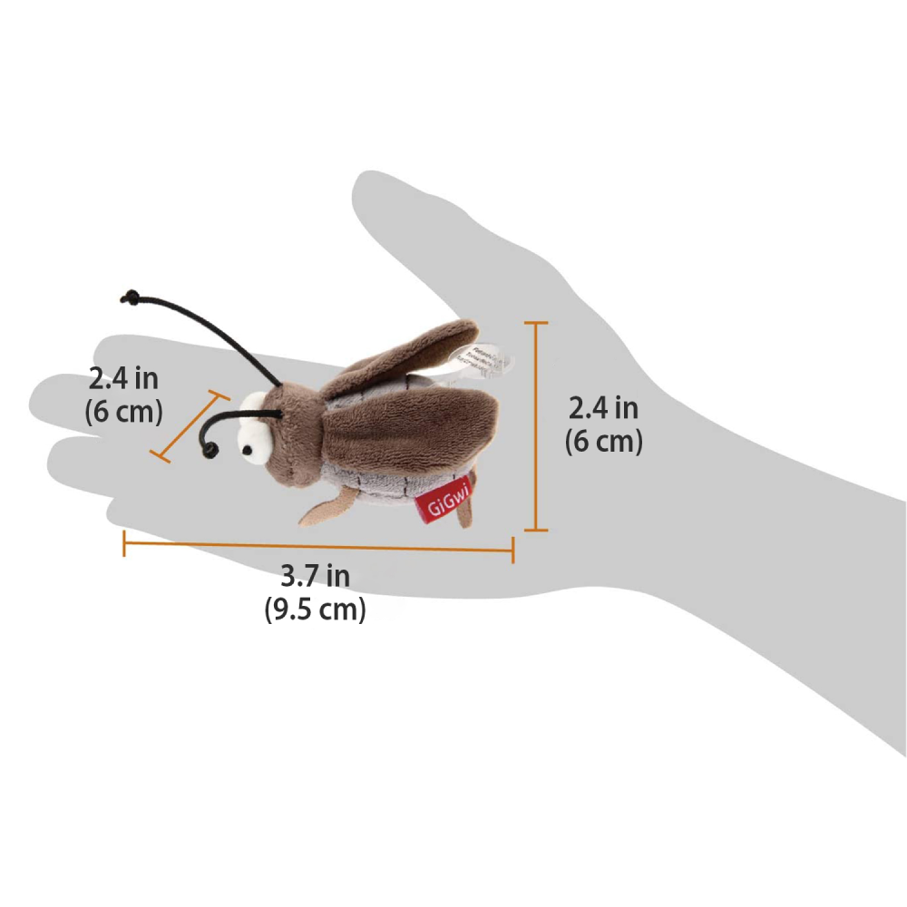 GiGwi Melody Chaser with Motion Activated Sound Chip Cricket for Cats (Grey)