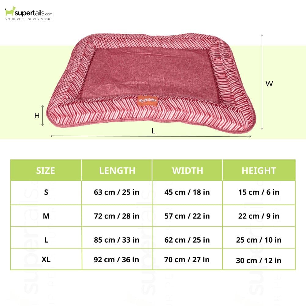 Emily Pets Rectangle Shape Bed for Dogs and Cats (Red)