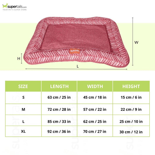 Emily Pets Rectangle Shape Bed for Dogs and Cats (Red)