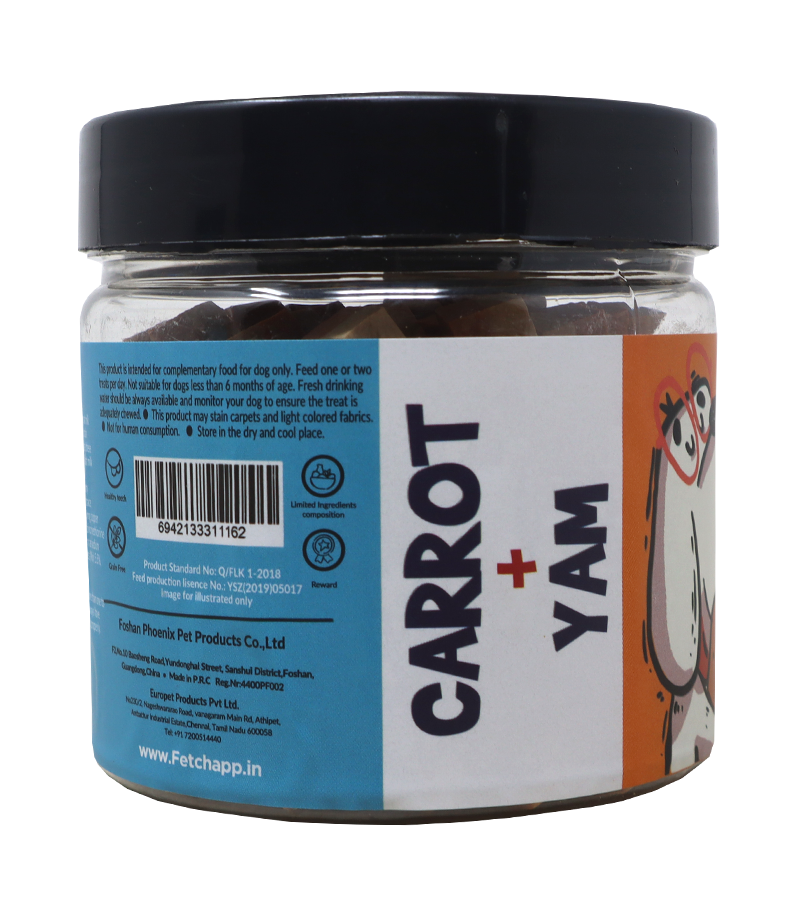 Ranch Training Bite's Dog Treats Yam + Carrot Flavour Jar (220 gm)