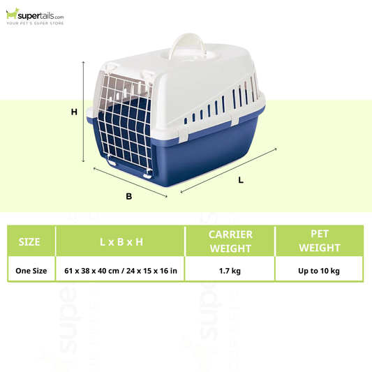 Savic Trotter 3 IATA Approved Travel Carrier for Dogs and Cats (Atlantic Blue)