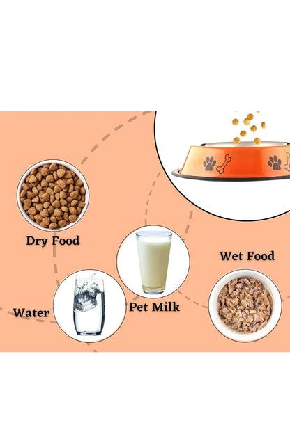 Stainless Steel Printed Pet Bowl For Dogs And Cats(Small)