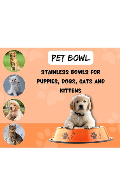 Stainless Steel Printed Pet Bowl For Dogs And Cats(Small)
