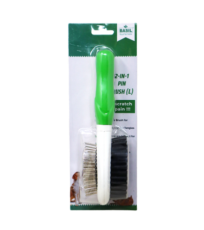 Basil Pin Comb 2 in 1 Pin Brush for Dogs and Cats (Large)