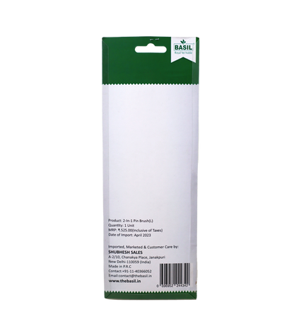 Basil Pin Comb 2 in 1 Pin Brush for Dogs and Cats (Large)