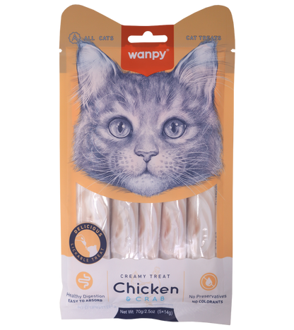 Wanpy Creamy Treat for Cats (5 Pcs)