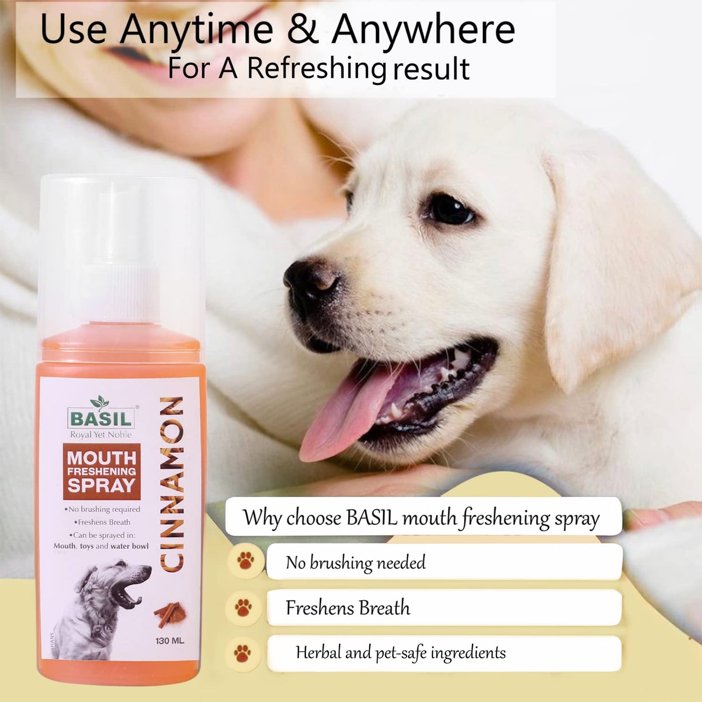 Basil Mouth Spray for Dogs (130ml)