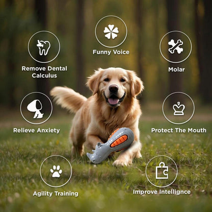 Plushmate TPR Squeaky Rhino Dog Toy Sounding Bite-Resistant TPR Teeth Training Cleaning