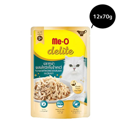 Me O Delite Tuna with Chicken Flake in Gravy Adult Cat Wet Food