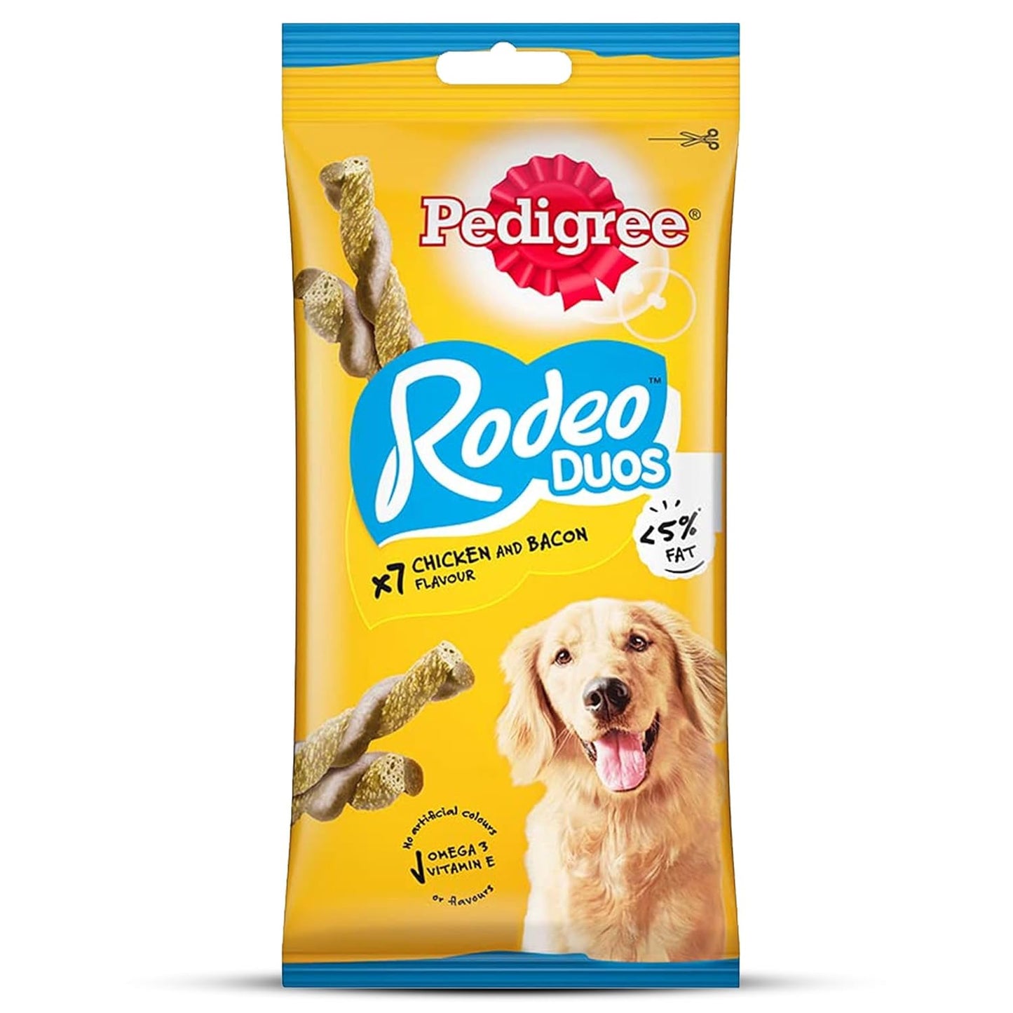 Pedigree Rodeo Duos (4+ Months) Dog Treats, Chicken & Bacon Flavour,7 piece pack