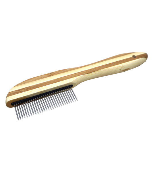 Smarty Pet Bamboo Flat Handle Comb for Dogs and Cats