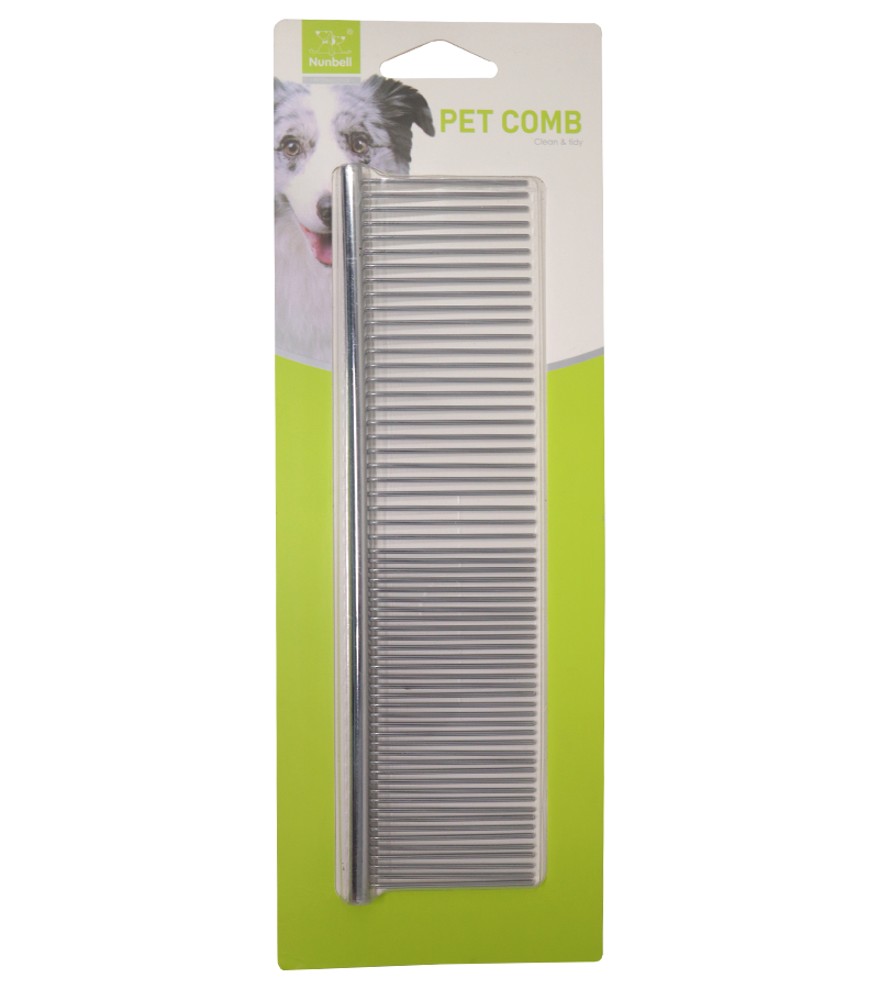 Nunbell Flat Comb - 7" Long Pin for Dogs and Cats