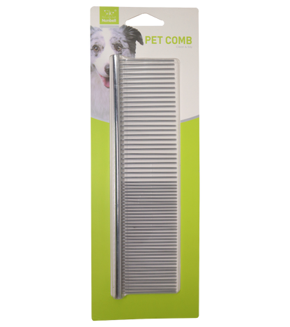 Nunbell Flat Comb - 7" Long Pin for Dogs and Cats