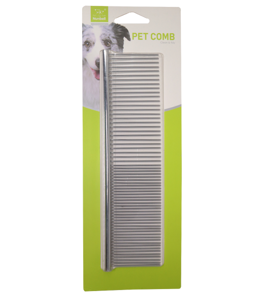 Nunbell Flat Comb - 7" Long Pin for Dogs and Cats