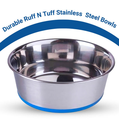 Rubber Base Stainless Steel Feeding Bowls for Dogs and Cats