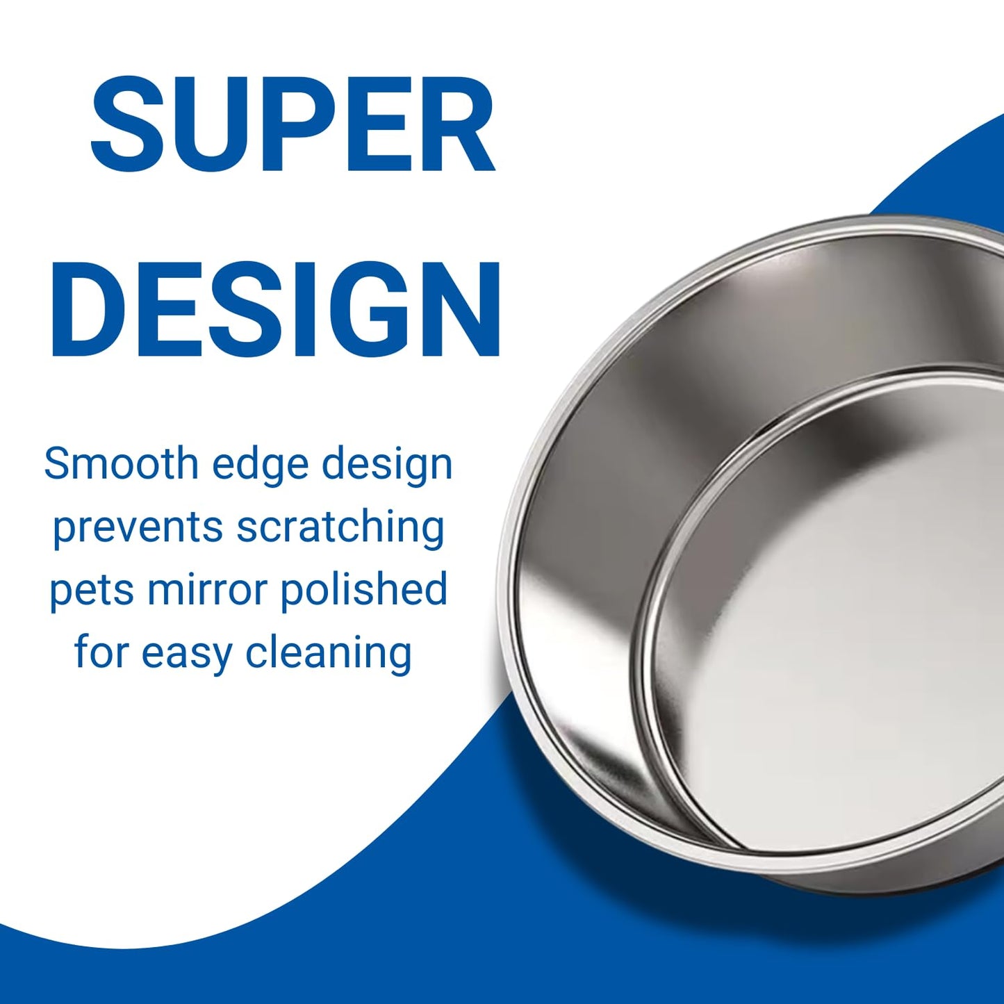 Rubber Base Stainless Steel Feeding Bowls for Dogs and Cats
