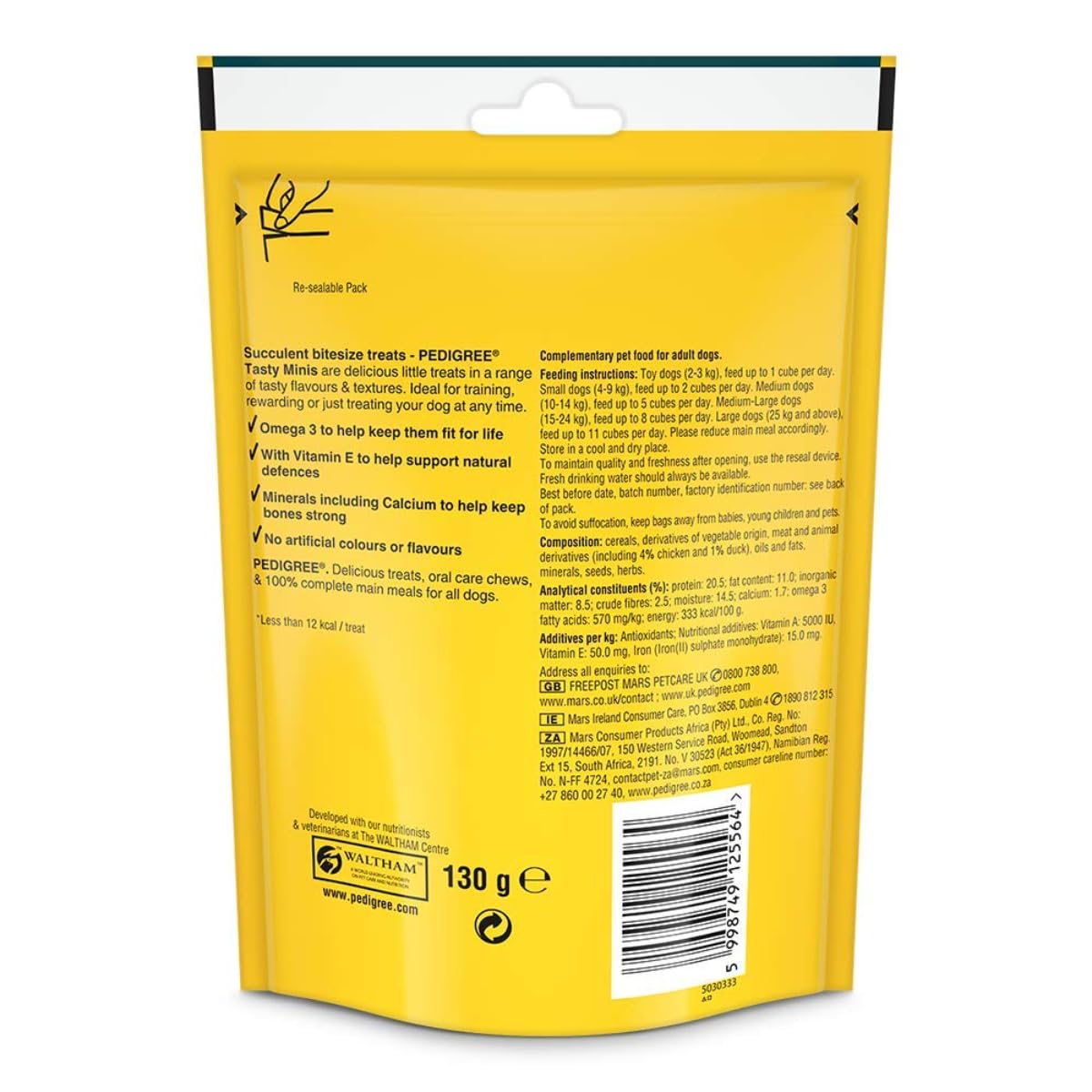 Pedigree Tasty Minis Adult Dog Treats, Chicken & Duck Flavour Chunks