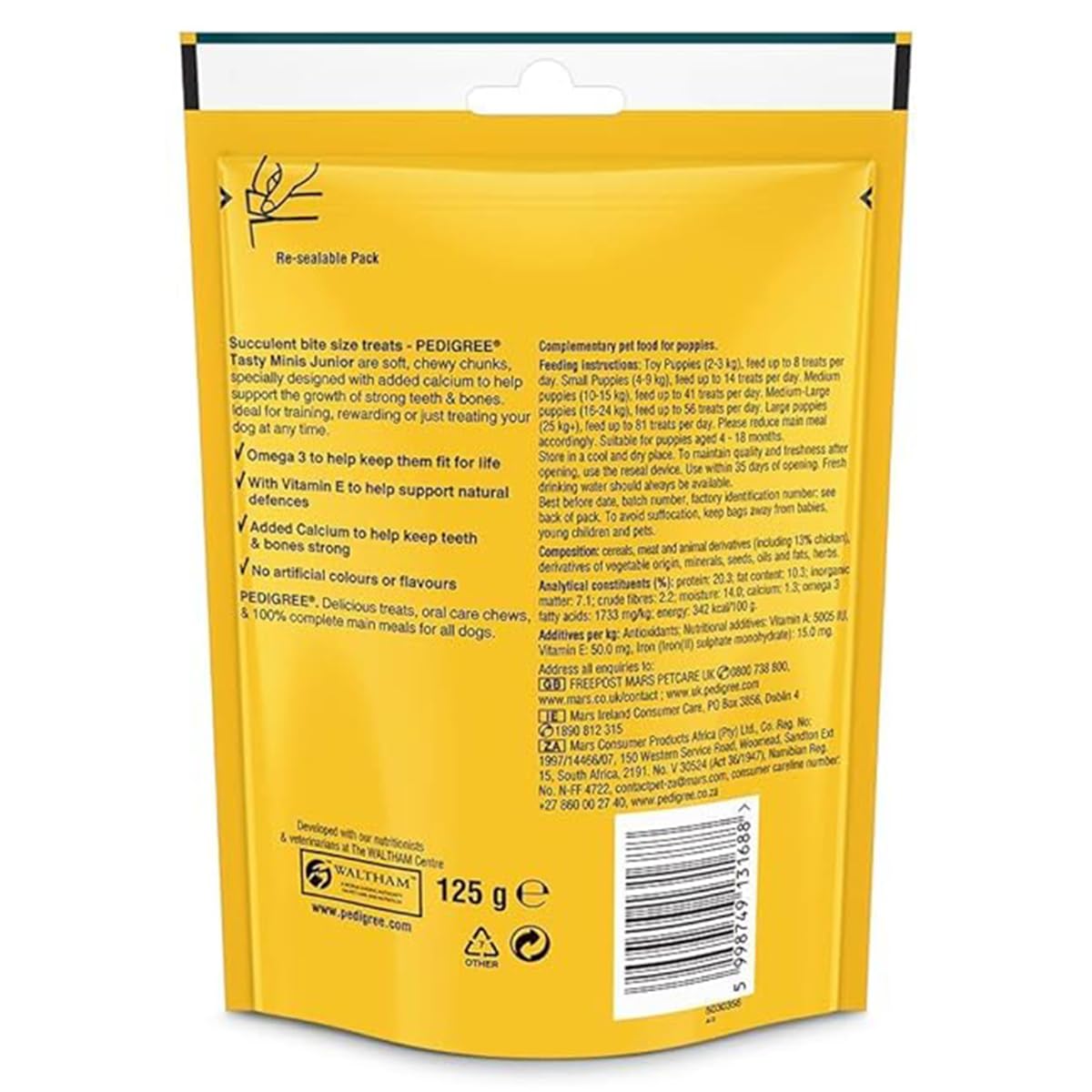 Pedigree Tasty Minis Puppy (4+ Months) Dog Treats, Chicken Flavour