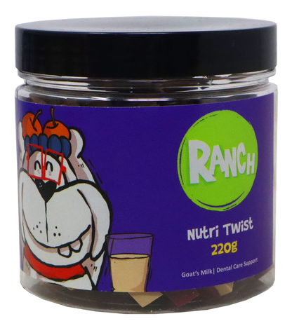 Ranch Nutri Twist Dog Treats Blueberry + Apple Flavour Jar (220 gm)