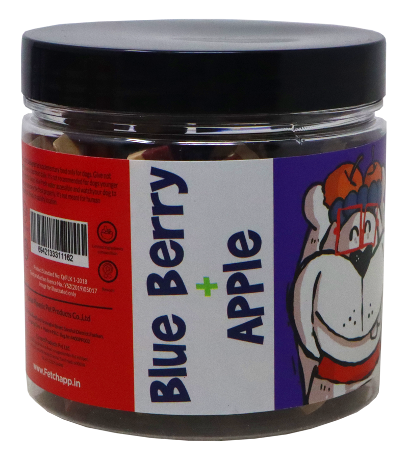 Ranch Nutri Twist Dog Treats Blueberry + Apple Flavour Jar (220 gm)