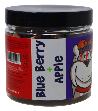 Ranch Nutri Twist Dog Treats Blueberry + Apple Flavour Jar (220 gm)