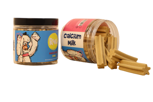 Ranch Dental Stix Calcium Dog Treats Milk Flavour Jar (220 gm)