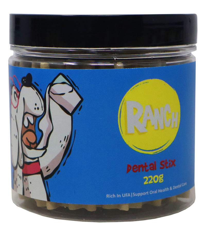 Ranch Dental Stix Calcium Dog Treats Milk Flavour Jar (220 gm)