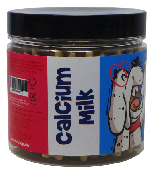 Ranch Dental Stix Calcium Dog Treats Milk Flavour Jar (220 gm)