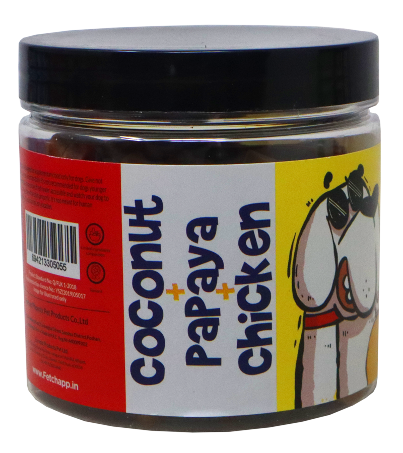 Ranch Training Bite's Dog Treats Coconut Papaya +Chicken Flavour Jar (200 gm)