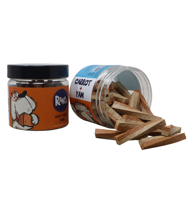 Ranch Training Bite's Dog Treats Yam + Carrot Flavour Jar (220 gm)