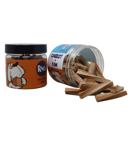 Ranch Training Bite's Dog Treats Yam + Carrot Flavour Jar (220 gm)