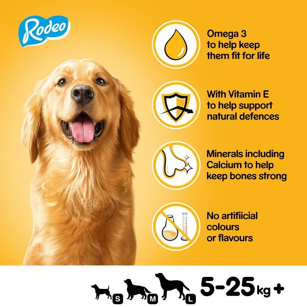 Pedigree Rodeo (4+ Months) Dog Treats, Chicken Flavour 123g(7 sticks)